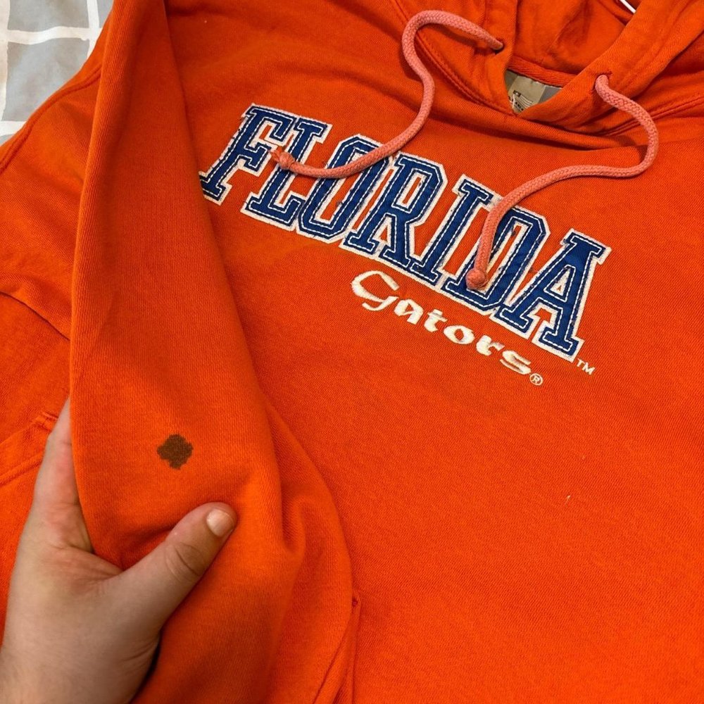 Vintage 1990s Florida gators orange embroidered hoodie large - Picture 4 of 4
